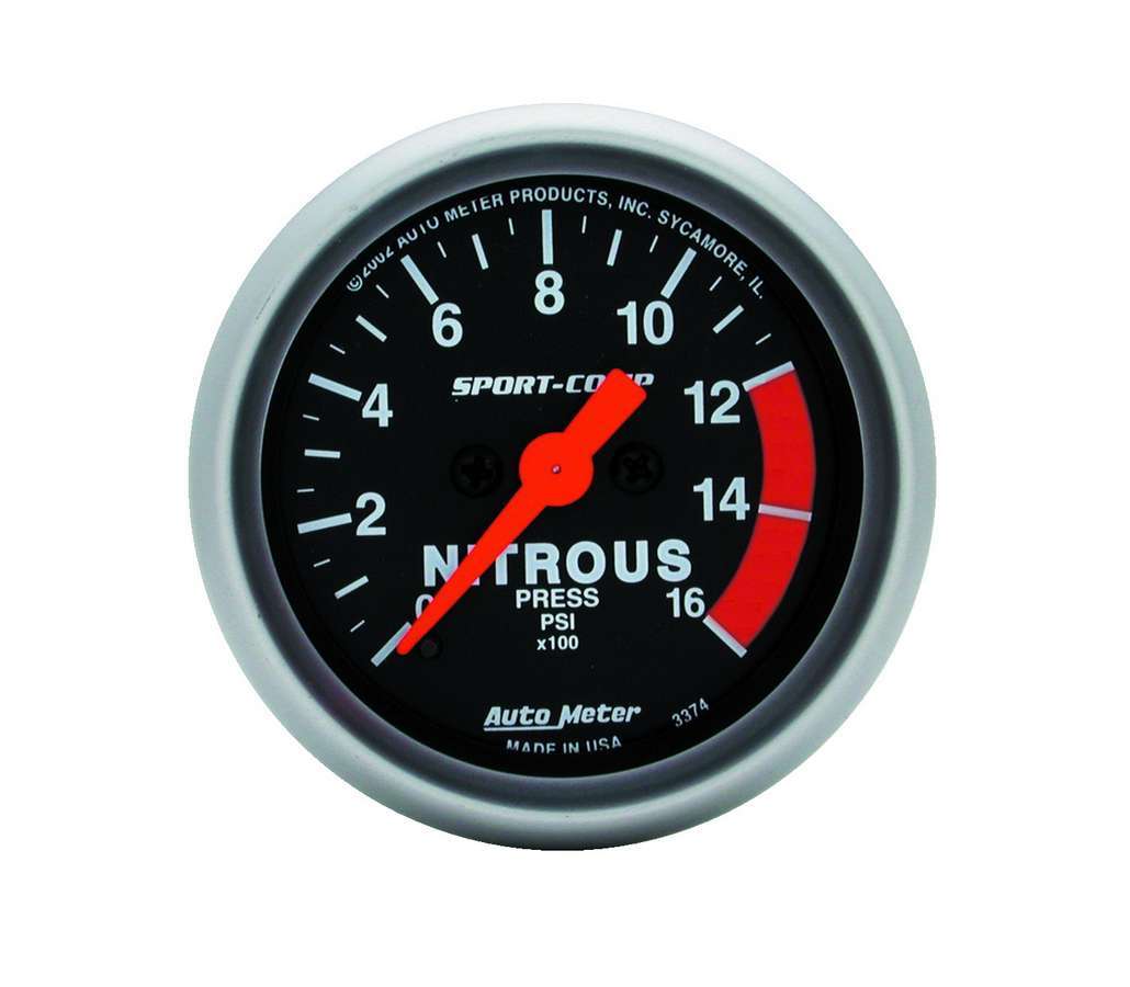 2-1/16in S/C Nitrous Press. Gauge 0-1600psi