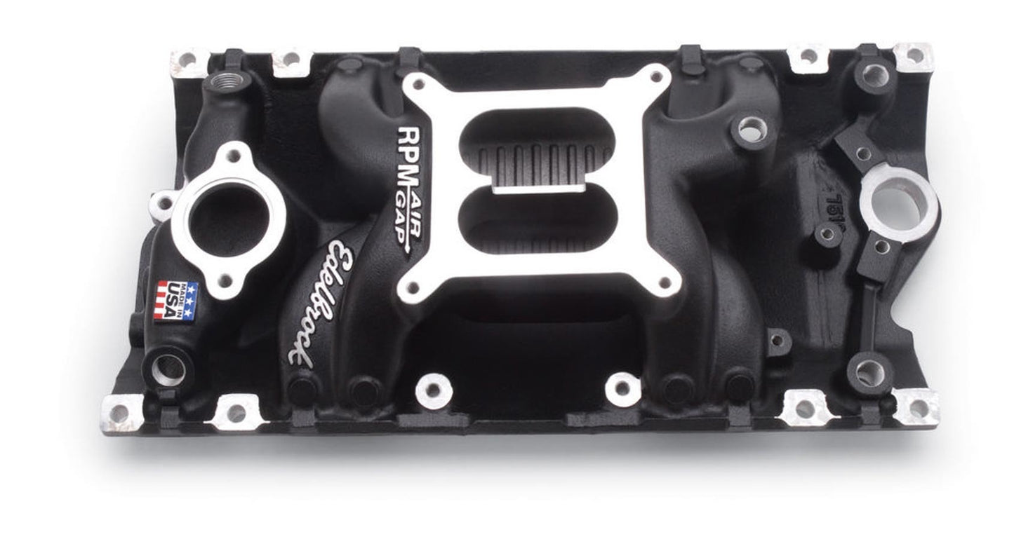 SBC Performer RPM A/G Manifold - Black