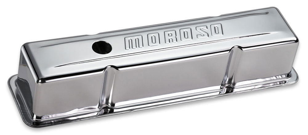 Chrome B/E Valve Covers SBC Tall w/Baffle