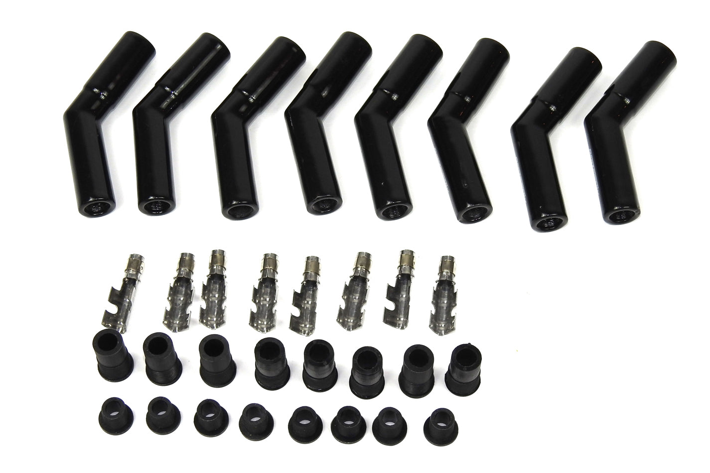 Ceramic Spark Plug Boot Kit 45-Deg 8pk Black