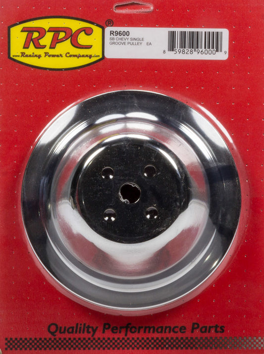 Chrome Steel Water Pump Pulley SBC Short 7.1 Dia