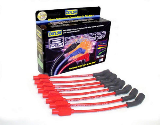 Red Spiro-Pro 8 Cylinder Plug Wire Set