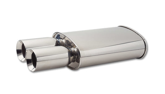 STREETPOWER Oval Muffler w/ Dual 3.5in Round Tip