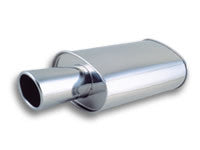 STREETPOWER Oval Muffler w/ 4in Round Angle Cut