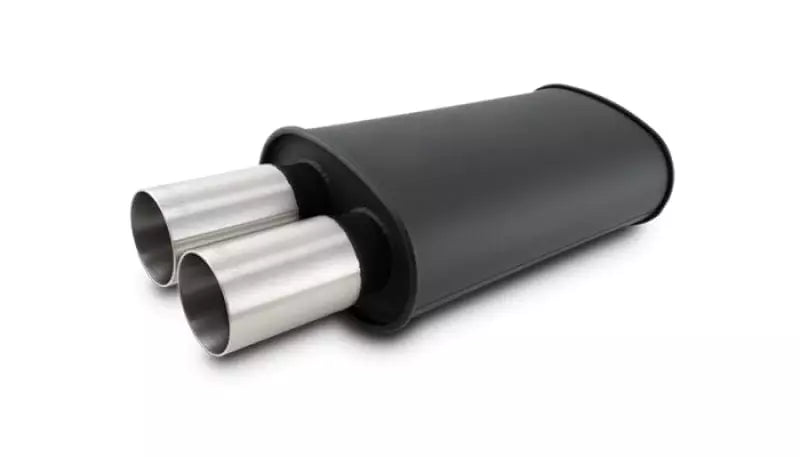 Streetpower Flat Black Oval Muffler 2.5in Inlet