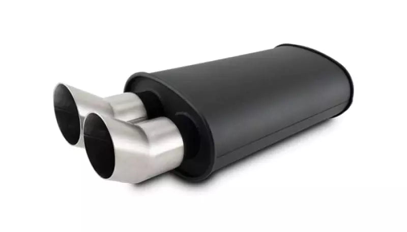 Streetpower Flat Black Oval Muffler 2.5in Inlet